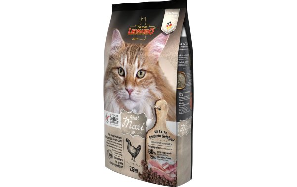 Leonardo Cat Food Trockenfutter Adult getreidefrei Maxi, 7.5 kg