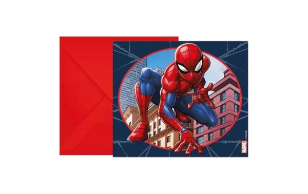 Amscan Geburtstagskarte Spiderman 6 Stück