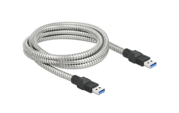 Delock USB 3.1-Kabel Metalmantel USB A - USB A 2 m