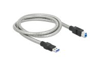 Delock USB 3.1-Kabel Metalmantel USB A - USB B 1 m