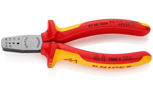 Knipex Crimpzange 145 mm für Aderendhülsen