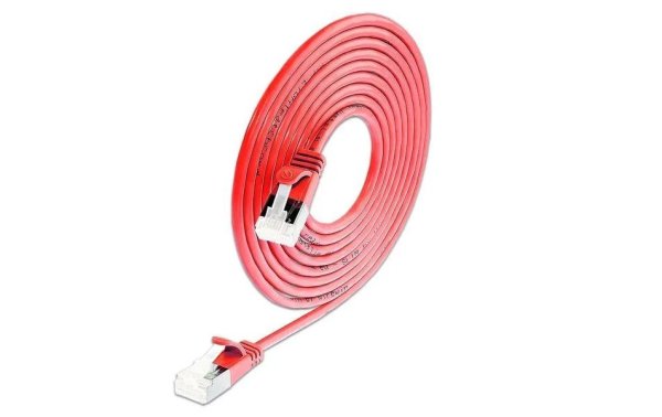 SLIM Slimpatchkabel  Cat 6A, U/FTP, 0.1 m, Rot