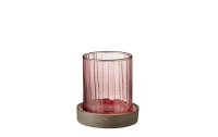 Bitz Windlicht Hurricane 11 cm, Glas, Pink