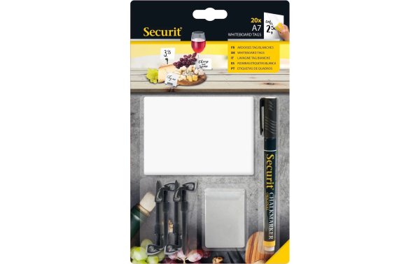 Securit Minikreidetafel A7 Set à 20 Stück Weiss