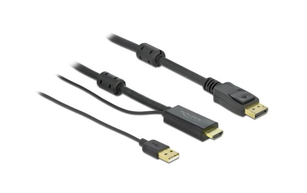 Delock Kabel HDMI – Displayport, HDMI/USB 2.0 - DisplayPort, 3 m