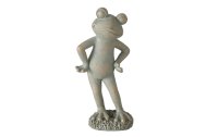 Boltze Dekofigur Frosch Milvin 30 cm, Grau