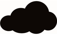 Securit Kreidetafel Silhouette Cloud mit Klett, Schwarz
