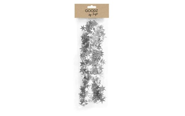 INGES CHRISTMAS DECOR Weihnachtsschmuck Spirale mit Sternen 7.5 m, Silber