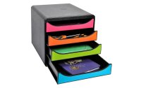 Biella Schubladenbox Big-Box A4+ Schwarz/Mehrfarbig