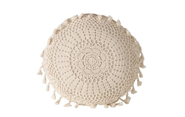 Boltze Kissen Cariba Ø 35 cm, Creme