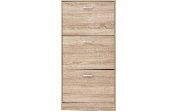 VASAGLE Schuhschrank  mit 3 Klappen 60 x 120 cm, Nature