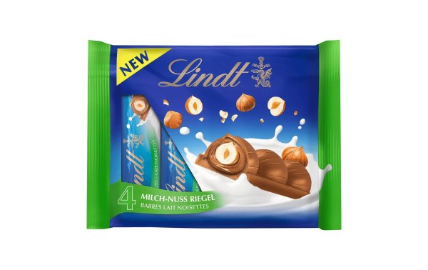 Lindt Schokoladenriegel Milch Nuss 4 x 35 g