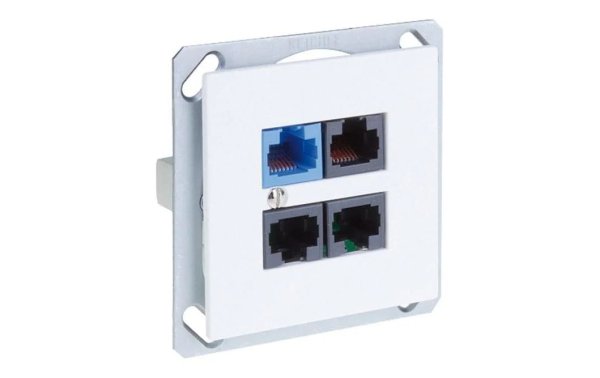 R&M Bus Dose 4x RJ45/u D/A mit UP Befestigung, Gr.1