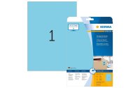 HERMA Universal-Etiketten A4 Ablösbar 210 x 297 mm Blau, 20 Blatt