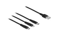 Delock USB-Ladekabel USB A - Lightning/Micro-USB B/USB C 1 m