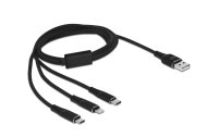 Delock USB-Ladekabel USB A - Lightning/Micro-USB B/USB C 1 m