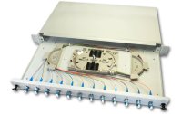 Lightwin Spleissbox 12 Fasern, 6x DLC/APC SM, 9/125µm OS2 Pigtail