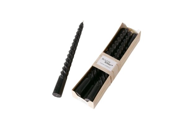 Boltze Stabkerze Twisto 6er Set, Schwarz