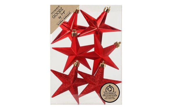 INGES CHRISTMAS DECOR Sterne Rot 10 cm 6 Stück