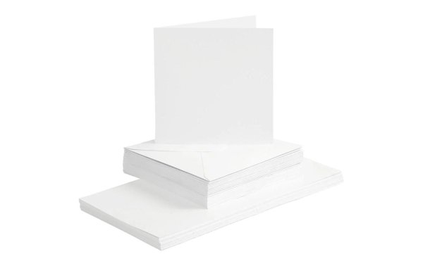 Creativ Company Blankokarte 15 x 15 cm 50 Sets, Weiss