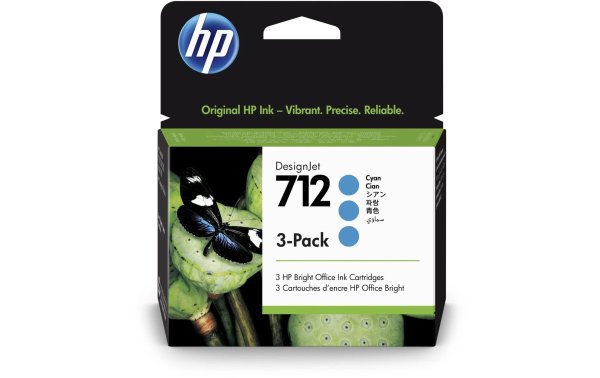 HP Tinte Nr. 712 (3ED77A) Cyan (3er-Pack)