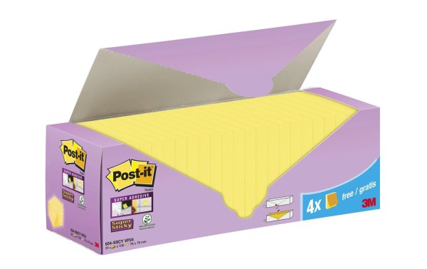 Post-it Notizzettel Z-Notes Super Sticky Gelb 7.6 cm x 7.6 cm