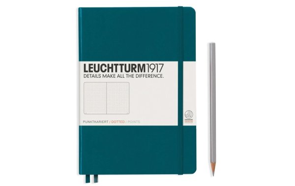 Leuchtturm Notizbuch Medium A5, Dot,  2-teilig, Pacific Grün