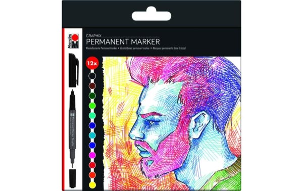 Marabu Permanent-Marker Graphix Significant 12 Stück