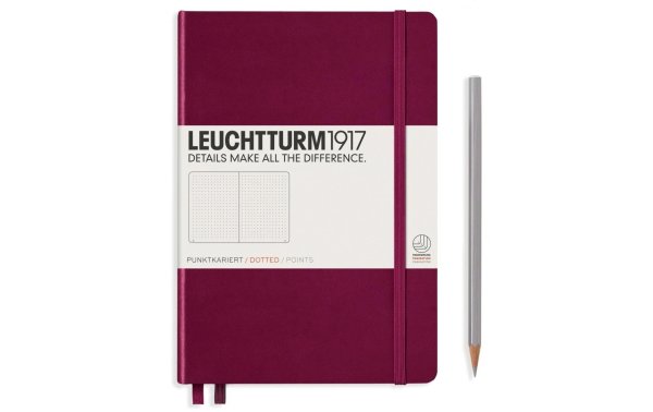 Leuchtturm Notizbuch Medium A5, Dot, 2-teilig, Port Rot