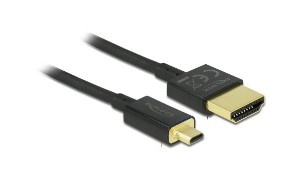 Delock Kabel 4K 60Hz HDMI - Micro-HDMI (HDMI-D), 1.5 m, Schwarz