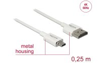 Delock Kabel 4K 60Hz HDMI - Micro-HDMI (HDMI-D), 0.25 m, Weiss