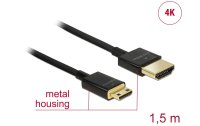 Delock Kabel 4K 60Hz HDMI - Mini-HDMI (HDMI-C), 1.5 m, Schwarz