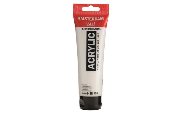 Amsterdam Acrylfarbe Standard 105 Titanweiss deckend, 120 ml