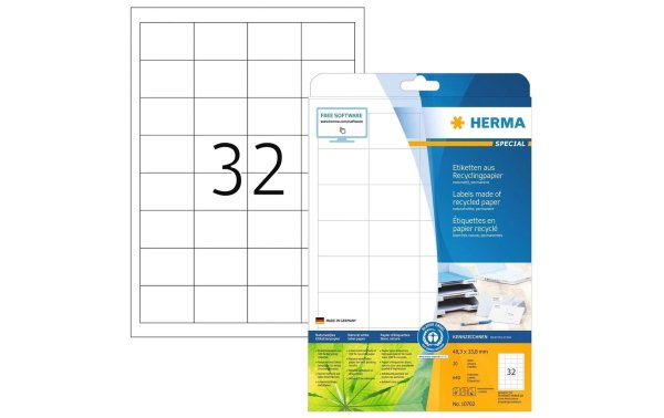 HERMA Universal-Etiketten 48.3 x 33.8 mm, 20 Blatt