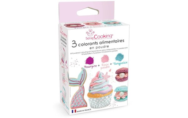 ScrapCooking Lebensmittelfarbenpulver Lila/Pink/Türkis