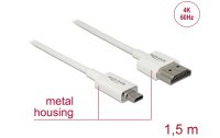 Delock Kabel 4K 60Hz HDMI - Micro-HDMI (HDMI-D), 1.5 m, Weiss