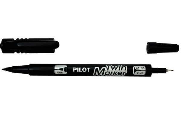 Pilot Permanent-Marker Twin Marker Slim Schwarz