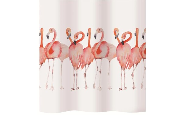 Diaqua Duschvorhang Flamingo 180 x 200 cm, Rosa/Weiss