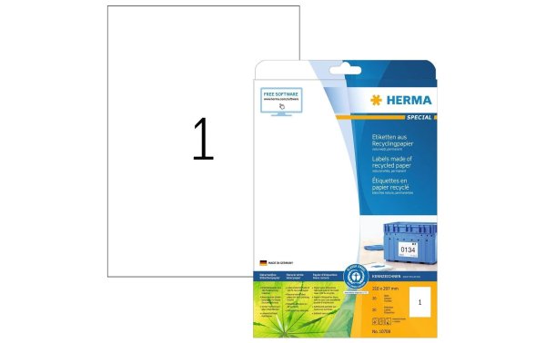 HERMA Universal-Etiketten 210 x 297 mm, 20 Blatt