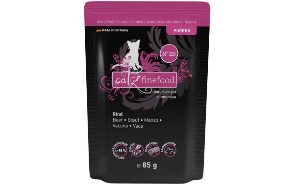 catz finefood Nassfutter Purrrr No.119 Rind, 85 g