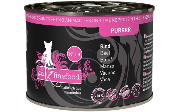 catz finefood Nassfutter Purrrr No.119 Rind, 200 g