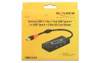 Delock Dockingstation USB 3.1 - 3x Typ-A + SD / Micro SD...