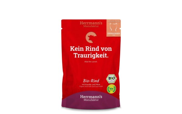 Herrmanns Nassfutter Bio Rind mit Karotte und Hirse