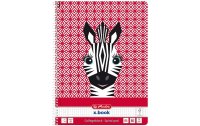 Herlitz Schreibblock Cute Zebra A4 80 Blatt kariert