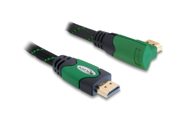 Delock Kabel gewinkelt rechts HDMI - HDMI, 5 m, Grün