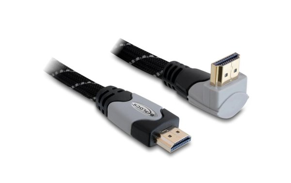 Delock Kabel gewinkelt oben HDMI - HDMI, 3 m, Grau