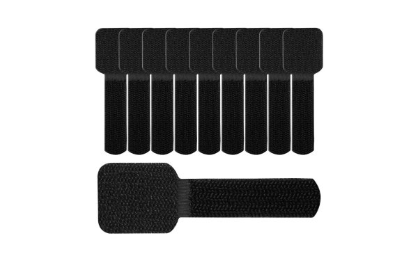 Label-the-cable Klettkabelhalter WALL STRAPS 3 x 9 cm Schwarz, 10 Stück