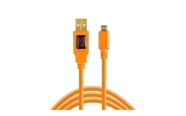 Tether Tools Kabel TetherPro USB 2.0 zu Micro-B 5-Pin, 4.6 m Orange