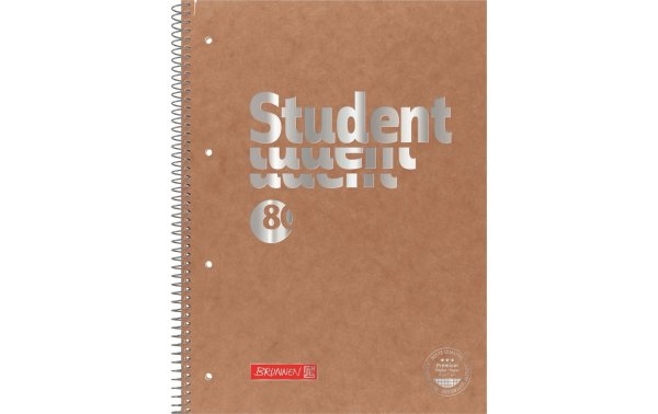 Brunnen Collegeblock Premium Fact A4, Kariert, Braun