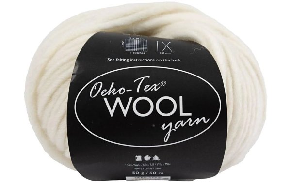 Creativ Company Wolle Oeko-Tex 50 g, Crème